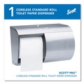 Scott 09606 7 1/10 in. x 10 1/10 in. x 6 2/5 in. Pro Coreless SRB Stainless Steel Tissue Dispenser image number 1