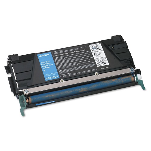 Ink & Toner | Lexmark C5220CS Return Program 3000 Page Yield Toner Cartridge for C522/C524/C53X - Cyan image number 0