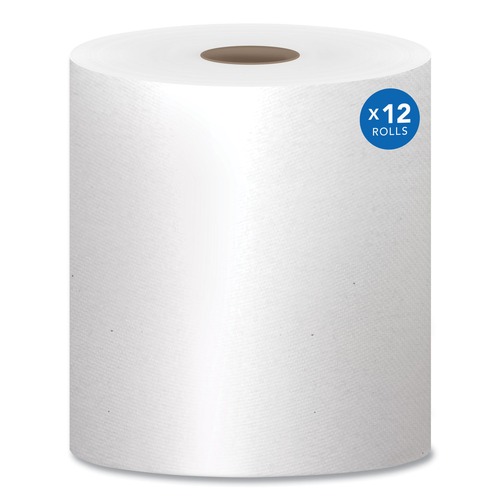 Cleaning & Janitorial Supplies | Scott 1040 8 in. x 800 ft. 1.5 in. Core 1-Ply Essential Hard Roll Towels - White (12 Rolls/Carton) image number 0