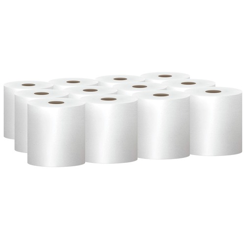 Cleaning & Janitorial Supplies | Scott 1040 8 in. x 800 ft. 1.5 in. Core 1-Ply Essential Hard Roll Towels - White (12 Rolls/Carton) image number 0