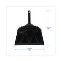 Cleaning Tools | Boardwalk 528147 12 in. x 14 in. 20-Gauge Steel Dust Pan with 5 in. Handle - Black (12/Carton) image number 4