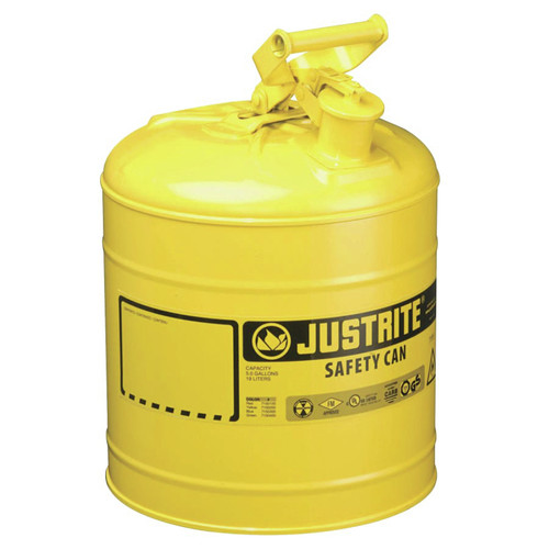 Gas Cans | Justrite 7150200 Type I 1 Gallon Diesel Safety Can - Yellow image number 0