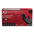 Disposable Gloves | Ammex BX346100 9.5 in. Long 3 mil Powder-Free Industrial Nitrile Gloves - Large/Black (1000/Carton) image number 1