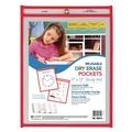 Office & Office Supplies | C-Line 40814 9 x 12 Insert Reusable Dry Erase Pockets - Clear Front/Neon Red Border (30/Pack) image number 2