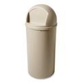 Trash & Waste Bins | Rubbermaid Commercial FG817088BEIG Marshal 25-Gallon Plastic Round Classic Container - Beige image number 0