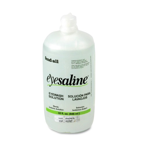 Office Jansan | Honeywell 32-000455-0000 Fendall 32 oz. Bottle Eyesaline Eyewash Bottle Refill (12/Carton) image number 0