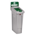 Bulk Savings Pricing 3 | Rubbermaid Commercial 2185051 Slim Jim Recycling Station Kit 1-Stream Compost 23 gal Plastic Green/Gray image number 1