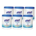 Hand Wipes | PURELL 9113-06 6.75 in. x 6 in. Fresh Citrus Sanitizing Hand Wipes - White, (270/Canister, 6 Canisters/Carton) image number 0