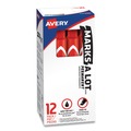 Office Jansan | Avery 08887 Broad Chisel Tip Large Desk-Style MARKS A LOT Permanent Marker - Red (1-Dozen) image number 0