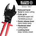 Cable and Wire Cutters | Klein Tools 63711 Wire Cable Cutter with Open Front Loading Jaws image number 4