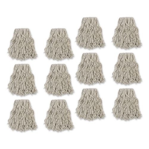 Cleaning & Janitorial Supplies | Boardwalk BWKCM02024S #24 Banded Cotton Mop Heads - White (12/Carton) image number 0