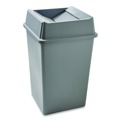 Trash & Waste Bins | Rubbermaid Commercial FG266400GRAY 20.13 in. Plastic Untouchable Square Swing Top Lid - Gray image number 4