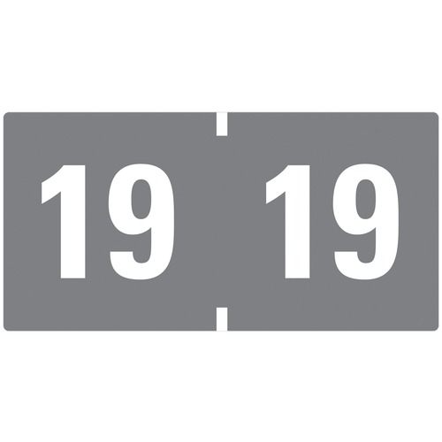 Office Jansan | Smead 68319 0.75 in. x 1.5 in. "19-in Yearly End Tab File Folder Labels - Gray (500/Roll) image number 0