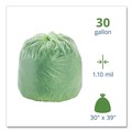 Percentage Off | Stout by Envision E3039E11 EcoSafe-6400 30 in. x 39 in. 1.1 mil. 30 Gallon Compostable Bags - Green (48/Box) image number 4