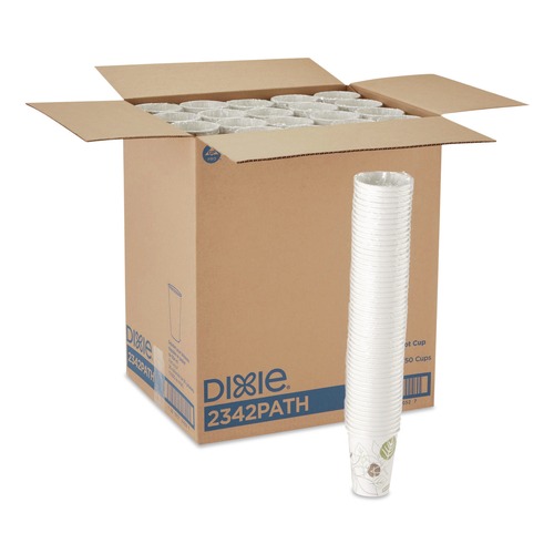 Cups and Lids | Dixie 2342PATH Pathways 12 oz. Paper Hot Cups (50/Pack) image number 0