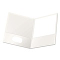 Office Jansan | Oxford 51704EE 100 Sheet Capacity 11 in. x 8.5 in. High Gloss Laminated Paperboard Folder - White (25/Box) image number 0