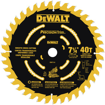 Dewalt DW7114PT 7 1/4 in. 40T Cordless Miter Saw Blade