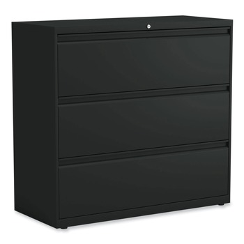 Alera 25505 42 in. x 18.63 in. x 40.25 in. 3 Legal/Letter/A4/A5 Size Lateral File Drawers - Black