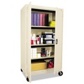  | Alera CM6624PY 36 in. x 24 in. x 66 in. Assembled Mobile Storage Cabinet with Adjustable Shelves - Putty image number 3