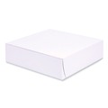 Food Trays, Containers, and Lids | SCT 1553 9 in. x 9 in. x 2.5 in. Paper Standard Bakery Boxes - White (250/Carton) image number 0