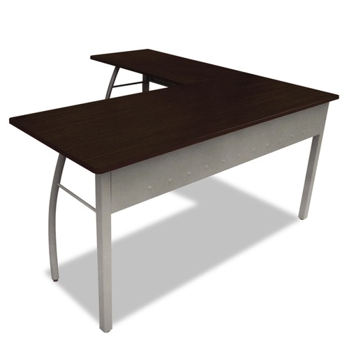 Cleaning & Janitorial Supplies | Linea Italia LITTR737MOC Trento Line 59.13 in. x 59.13 in. x 29.5 in. L-Shaped Desk - Mocha/Gray image number 0