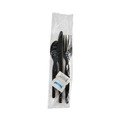 Cutlery | Boardwalk BWKFKTNSHWPSBLA Heavyweight Fork/Knife/Napkin/Pepper/Salt/Spoon 6-Piece Plastic Cutlery Kit - Black (250/Carton) image number 2