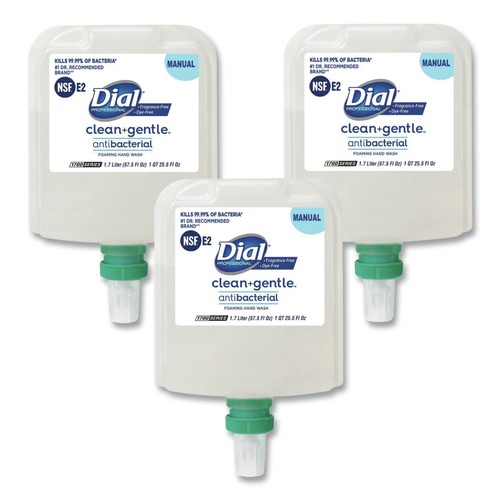 Cleaning & Janitorial Supplies | Dial Professional 17000 32094 CleanPlusGentle 1.7 Liter Antibacterial Foaming Hand Wash Refill for 1700 Dispenser - Fragrance-Free (3/Carton) image number 0