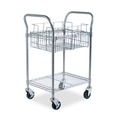 Utility Carts | Safco 5235GR 18.75 in. x 26.75 in. x 38.5 in. 600 lbs. Capacity Wire Mail Cart - Metallic Gray image number 0