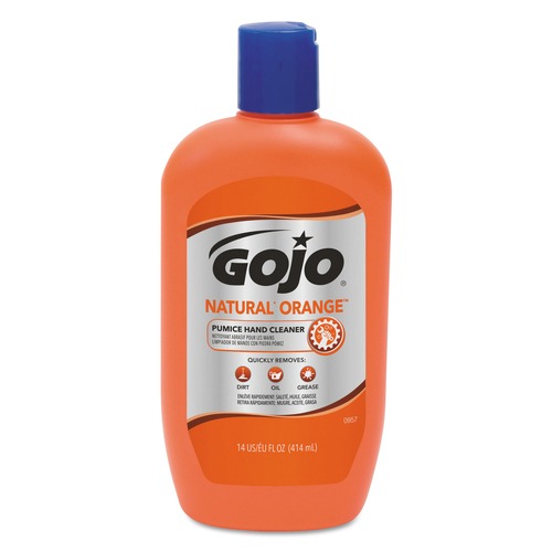 Cleaning & Janitorial Supplies | GOJO Industries 0957-12 14 oz. NATURAL ORANGE Pumice Hand Cleaner - Citrus Scent image number 0