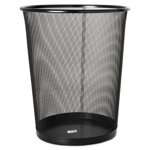 Trash Cans | Rolodex 22351 Steel Round Mesh Trash Can, 4.5 Gal, Black image number 0