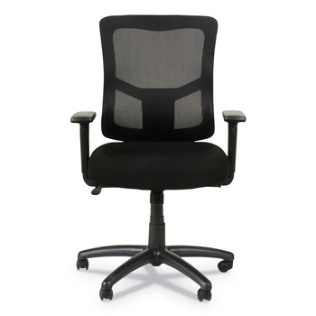 Alera Elusion II Series 275 lbs. Capacity Mesh Mid-Back Swivel/Tilt Chair with Adjustable Arms - Black