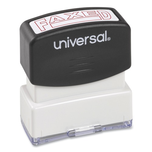 Office Jansan | Universal UNV10054 Pre-Inked Faxed Message Stamp - Red Ink image number 0