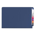 File Folders | Smead 29784 6 SafeSHIELD Fasteners 2 in. Expansion 2 Dividers Legal Size End Tab Pressboard Classification Folders - Dark Blue (10/Box) image number 2