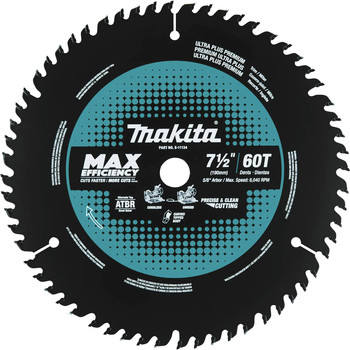 Makita E-11134 7-1/2 in. 60 Tooth Carbide-Tipped Max Efficiency Miter Saw Blade