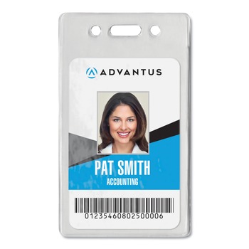 Advantus 2.68 in. x 4.38 in. Holder 2.38 in. x 3.63 in. Insert Vertical Proximity ID Badge Holders - Clear (50/Pack)