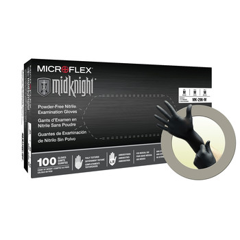 MicroFlex MK296-S-CASE MidKnight Nitrile Gloves - Small