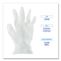 Disposable Gloves | Boardwalk BWK365LCT 2.6 mil 9.5 in. Long Powder-Free General Purpose Vinyl Gloves - Large, Clear (100/Box, 10 Boxes/Carton) image number 6