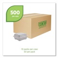 Food Trays, Containers, and Lids | Eco-Products EP-HC6NFA Vanguard 6 in. x 6 in. x 3 in. Renewable and Compostable Sugarcane Clamshells - White (500/Carton) image number 2