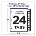 Office Jansan | Avery 11321 11 in. x 8.5 in. 24-Tab 1 to 24 Customizable TOC Ready Index Double Column Multicolor Tab Dividers - White (1-Set) image number 5