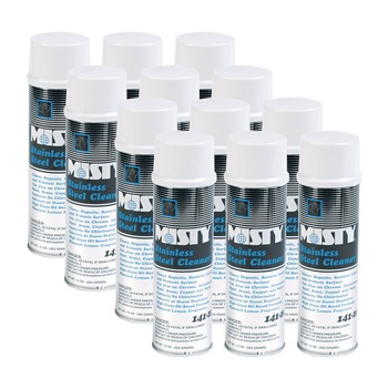 Misty 15 oz. Aerosol Spray Stainless Steel Cleaner and Polish - Lemon Scent (12/Carton)