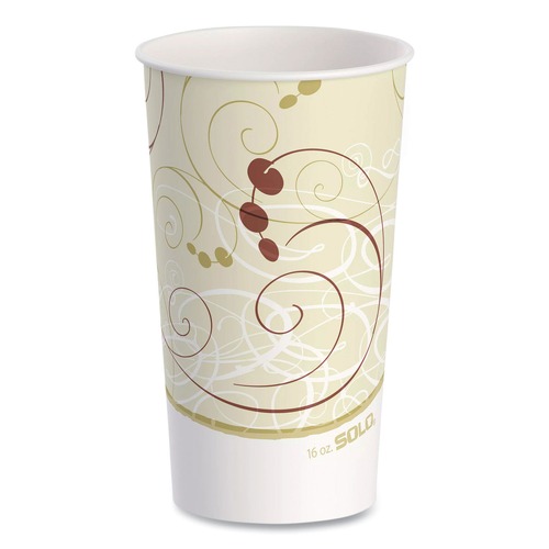 Cups and Lids | SOLO RP16P-J8000 Symphony 16 oz. Paper Cold Cups - White/Beige (1000/Carton) image number 0