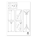 Office Jansan | Alba PMCAFE 21.67w x 21.67d x 69.33h Cafe Ten Peg/Five Hook Wood Coat Stand - Espresso Brown image number 5