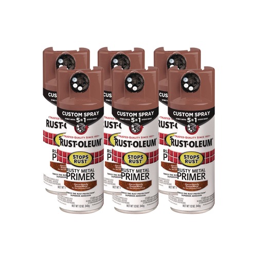 Painting | Rust-Oleum 384755 Stops Rust 5-in-1 Spray Paint, Rusty Metal, 12 oz Aerosol Can, 6/Carton image number 0
