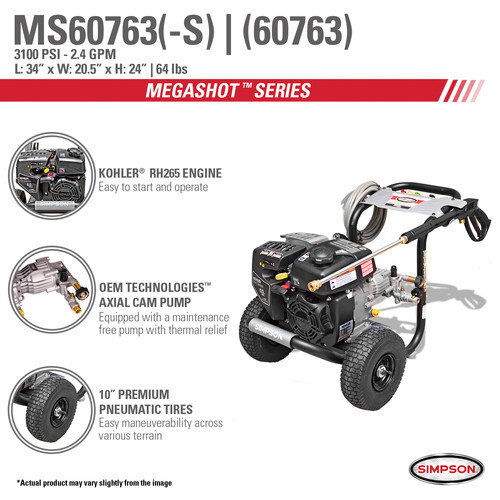 Simpson premium pressure top washer 3100 psi