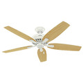 Ceiling Fans | Hunter 53316 52 in. Newsome Fresh White Ceiling Fan with Light image number 2