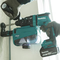 Concrete Dust Collection | Makita XRH12TW 18V LXT Lithium-Ion 5.0 Ah Brushless 11/16 in. AVT SDS-PLUS AWS Capable Rotary Hammer Kit with HEPA Dust Extractor image number 6