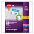 Office Jansan | Avery 08722 3.37 in. x 2.33 in. Flexible "Hello" Adhesive Name Badge Labels - Assorted (120/PK) image number 0