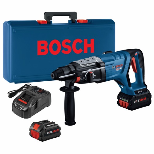 Rotary Hammers | Bosch GBH18V-28DCK24 18V Brushless Lithium-Ion Connected-Ready SDS-Plus Bulldog 1-1/8 in. Cordless Rotary Hammer Kit with 2 Batteries (8 Ah) image number 0