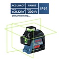 Laser Levels | Factory Reconditioned Bosch GLL3-300G-RT 360 Degrees Green-Beam Three-Plane Leveling and Alignment-Line Laser image number 6