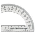 Office Jansan | Charles Leonard 77106 6 in. Ruler Edge Plastic Open Center Protractor - Clear image number 1